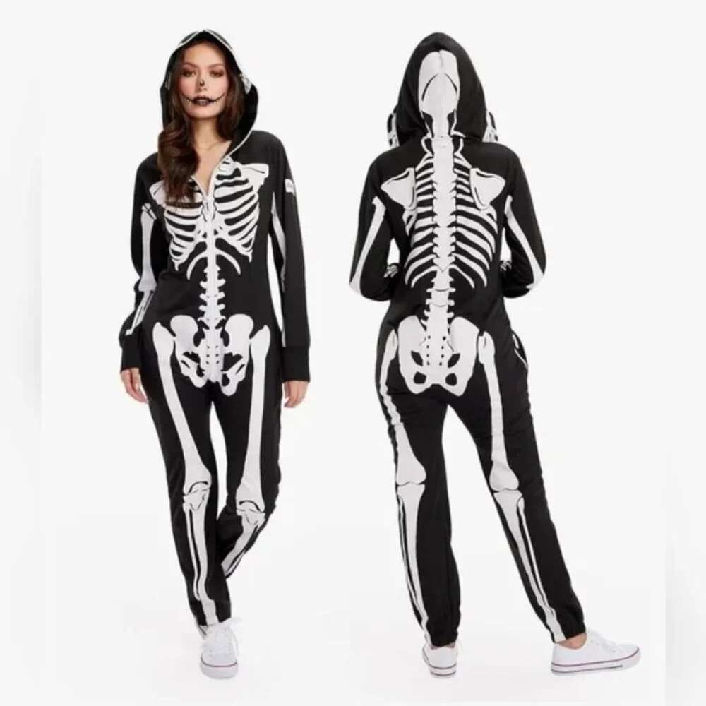 Tipsy Elves Black and White Skeleton Onesie